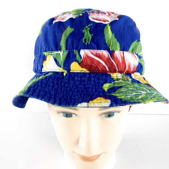 Ralph Lauren Accessories | Ralph Lauren Polo Blue Floral Bucket Hat Size Lxl | Poshmark